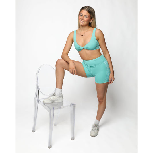 Jade Aqua Twist Front Top